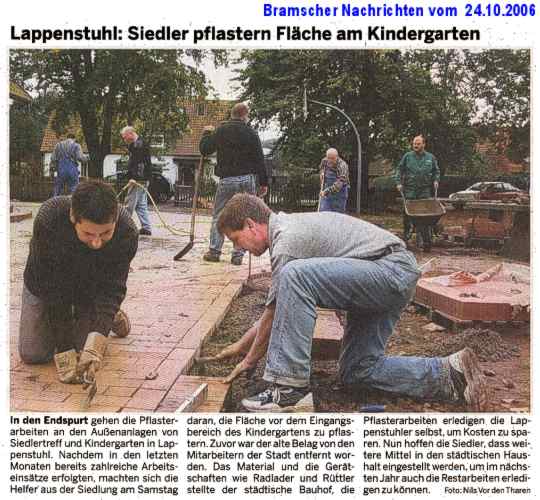 Zeitungsartikel: Pflasterarbeiten