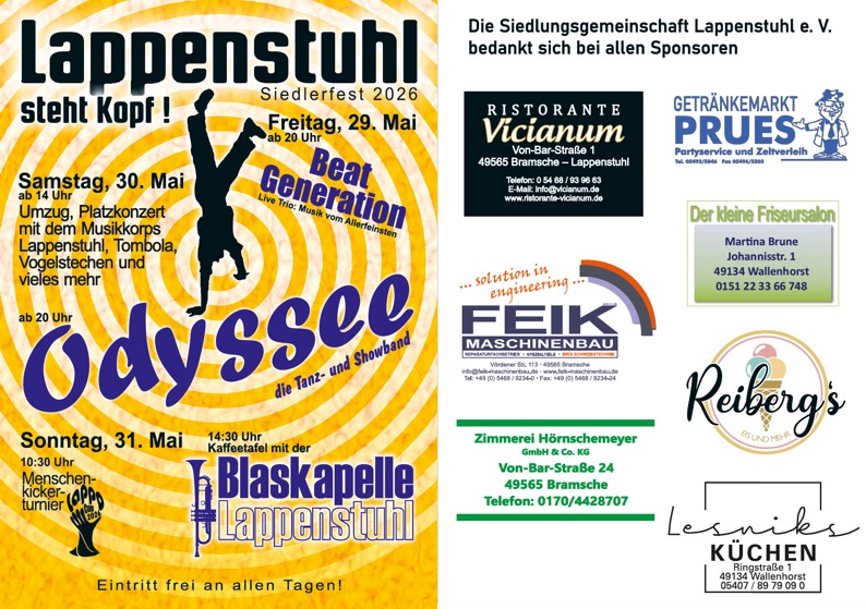 Flyer zum Siedlerfest 2026